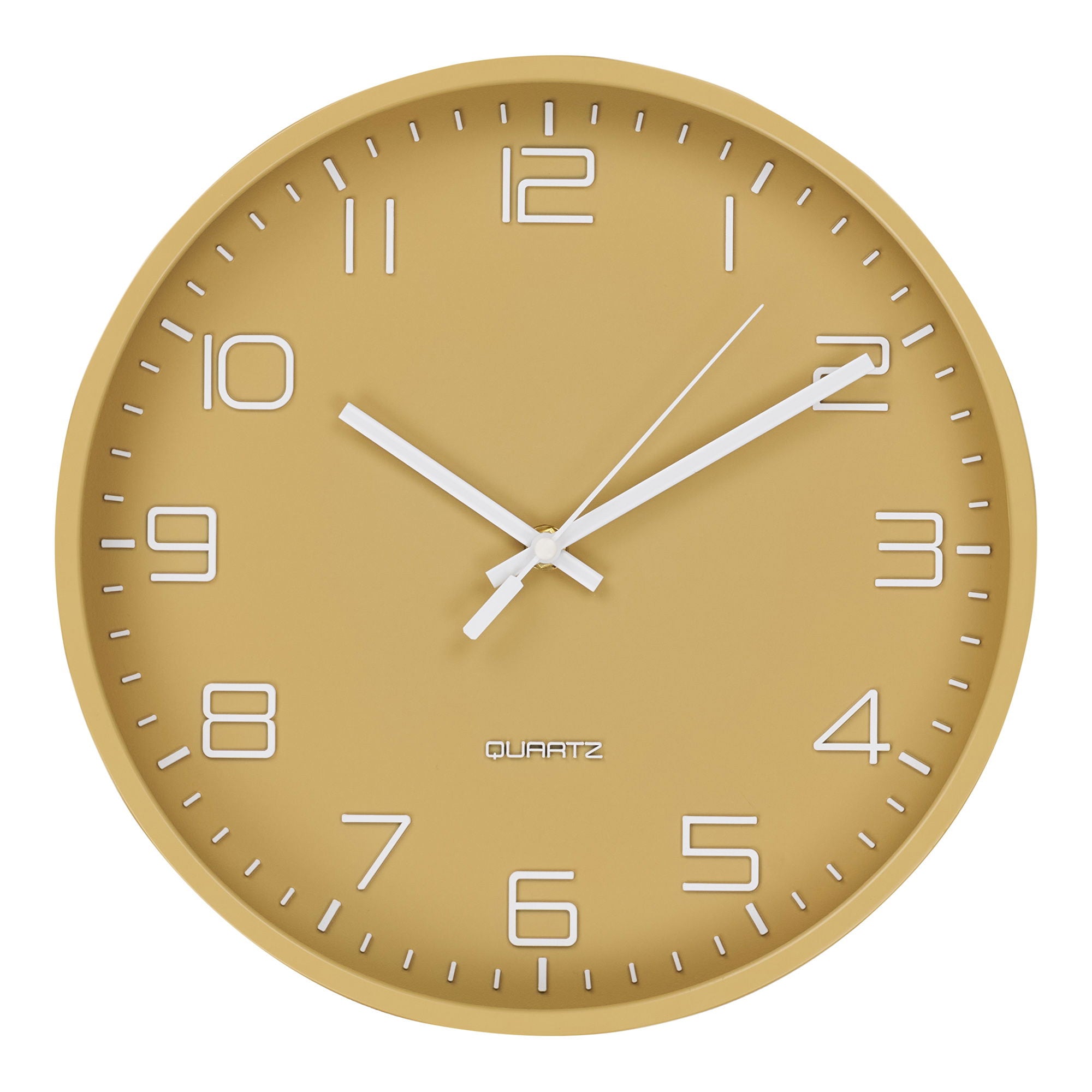 House Nordic Rosolini Wanduhr – Analog, Lautlos, Ø 30 cm, Gelb, Glas/Kunststoff
