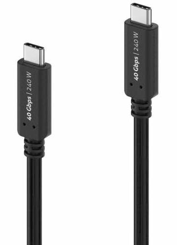 PureLink USB-C auf USB-C Kabel – USB4 40 Gbit/s – 1 m – PD 240 W – DP Alt Mode – Schwarz
