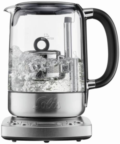 Solis 5518 – Tee- & Wasserkocher, 1,7 l, 2200 W, Edelstahl, Silber, Warmhalten, LCD-Display