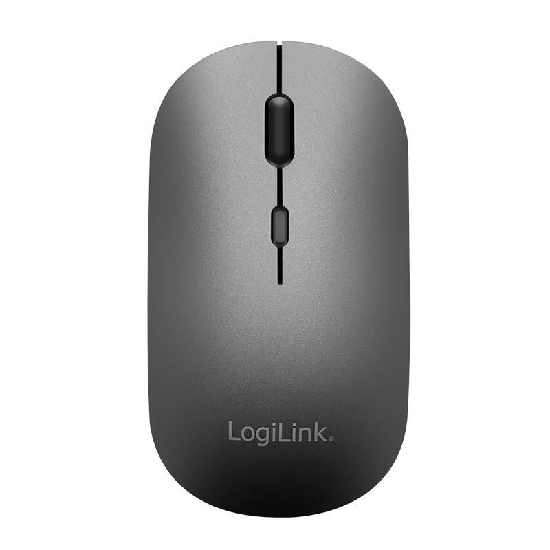 LogiLink Tastatur-Maus-Set – Bluetooth & 2,4 GHz – QWERTZ (DE) – Grau/Anthrazit