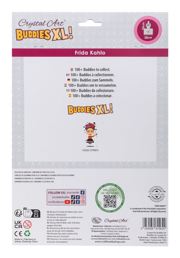 CRAFT Buddy Crystal Art XL Buddy – Diamond-Painting-Set – Frida Kahlo – 20 × 25 cm – ab 6 Jahren