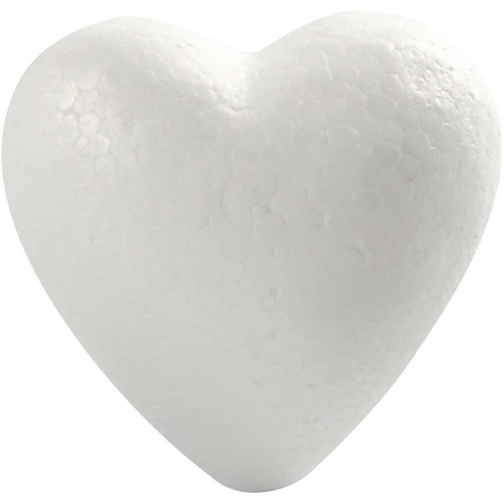 Creativ Company Styroporherz, Polystyrol, Weiss, 8 × 8 × 4,5 cm, 50 Stk.