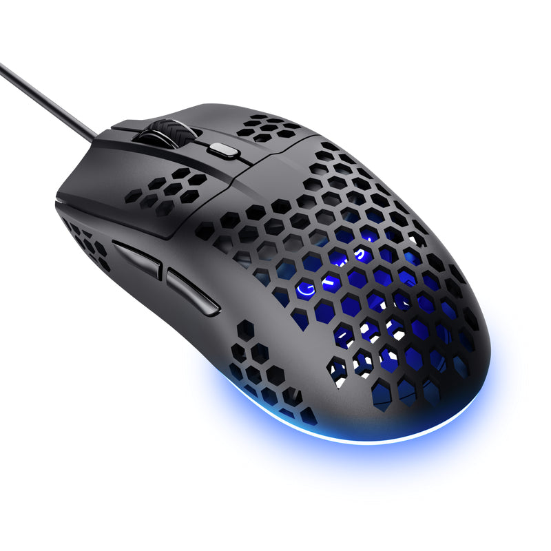 Trust GXT 928 Helox – Gaming-Maus – Kabelgebunden (USB-A), 6400 DPI, RGB-Beleuchtung, rechts, Schwarz