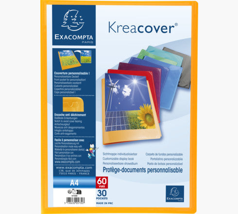 Exacompta Sichtbuch Kreacover A4, 30 Hüllen, PP, assortiert – 12 Stück