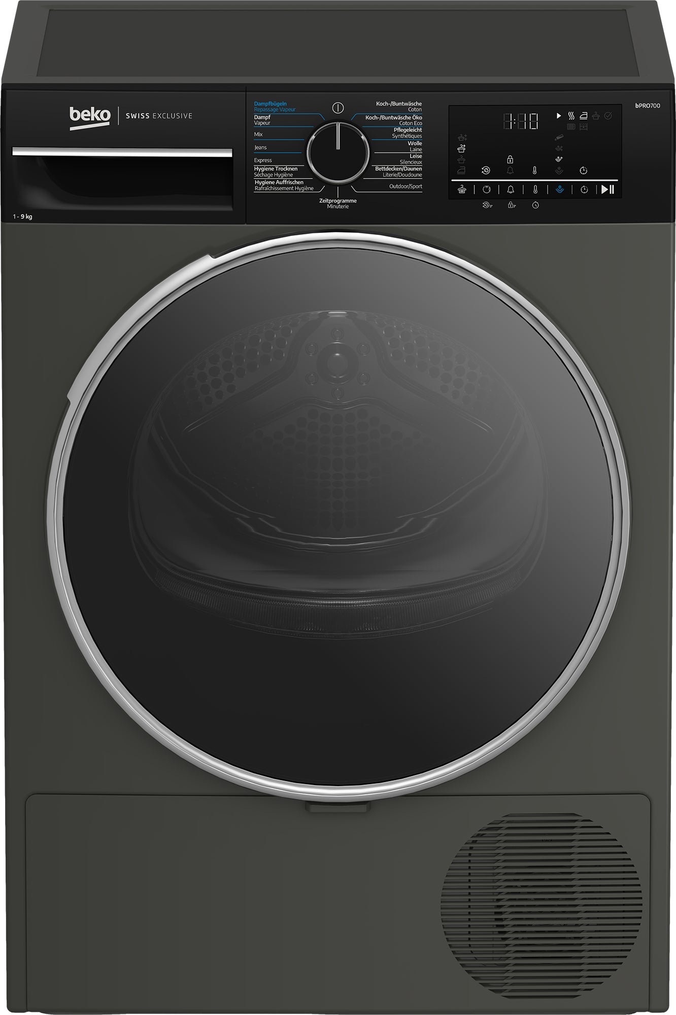 Beko Wäschetrockner TR529 – 9 kg, Wärmepumpe, Grau, 598 × 672 × 846 mm