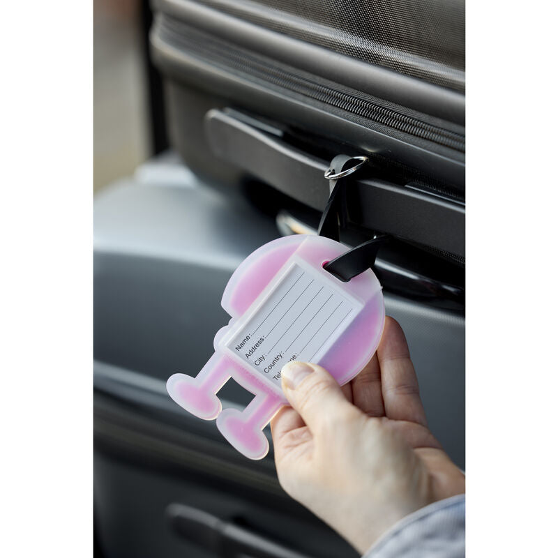 Hoptimist Gepäckanhänger – 80 × 105 mm – Pink – Silikon – 1 Stk.