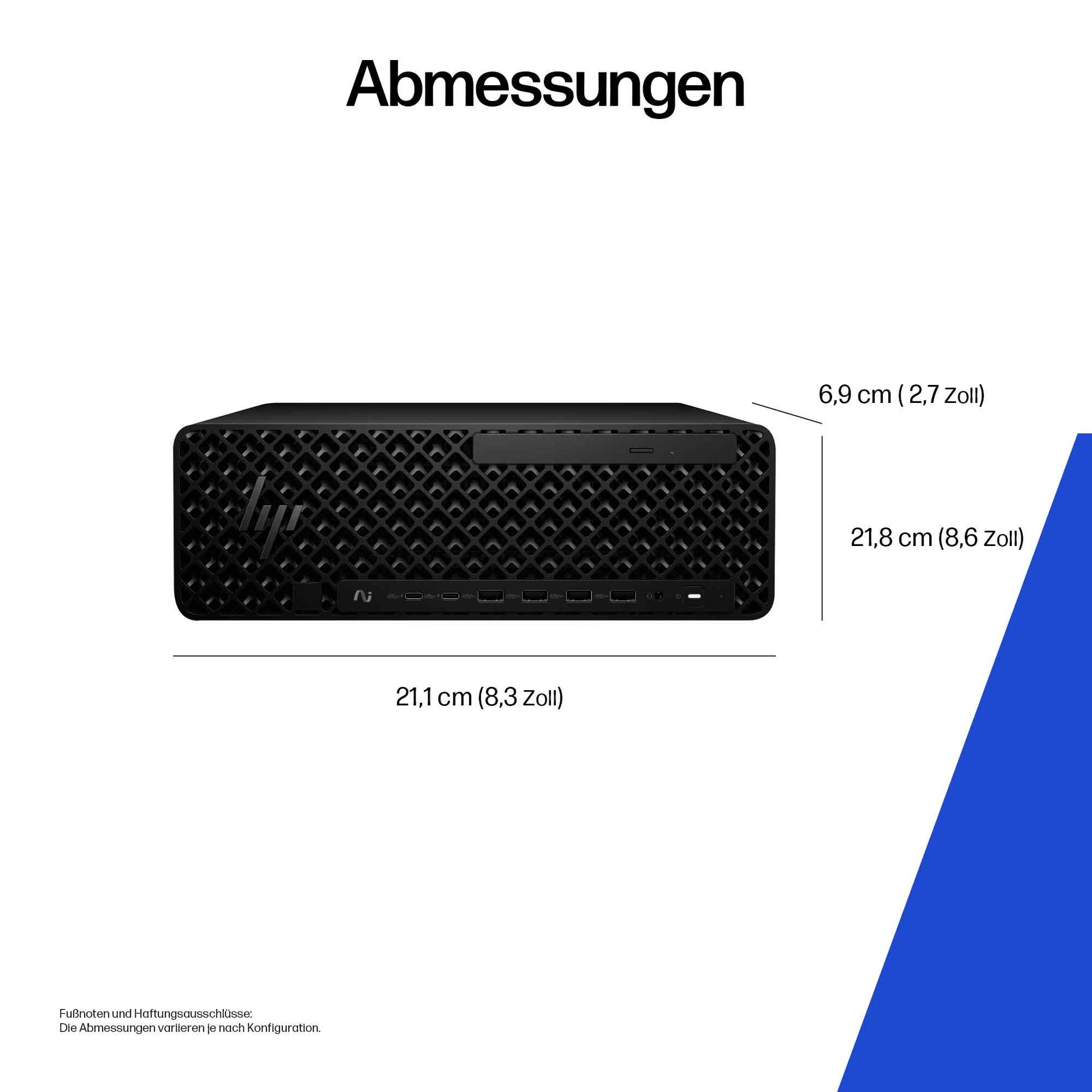 HP Z2 SFF – Intel Core Ultra 7 265K, 32 GB RAM, 1 TB SSD, NVIDIA RTX A400 4 GB, Windows 11 Pro