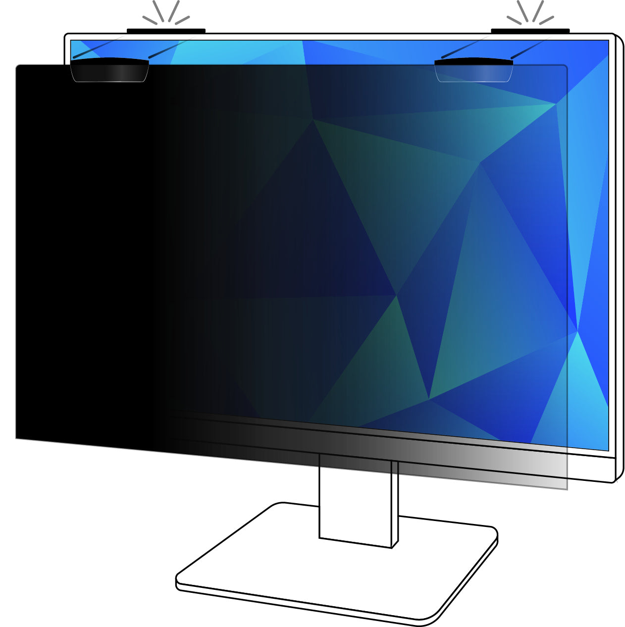 3M Displayschutz für 24" Monitor (60,9 cm, 16:9) – Schwarz