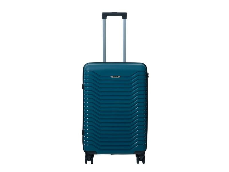 KOOR Trolley – 63 l, Hartschale, 4 Rollen, mit TSA, Petrol, 40 × 66 × 26 cm