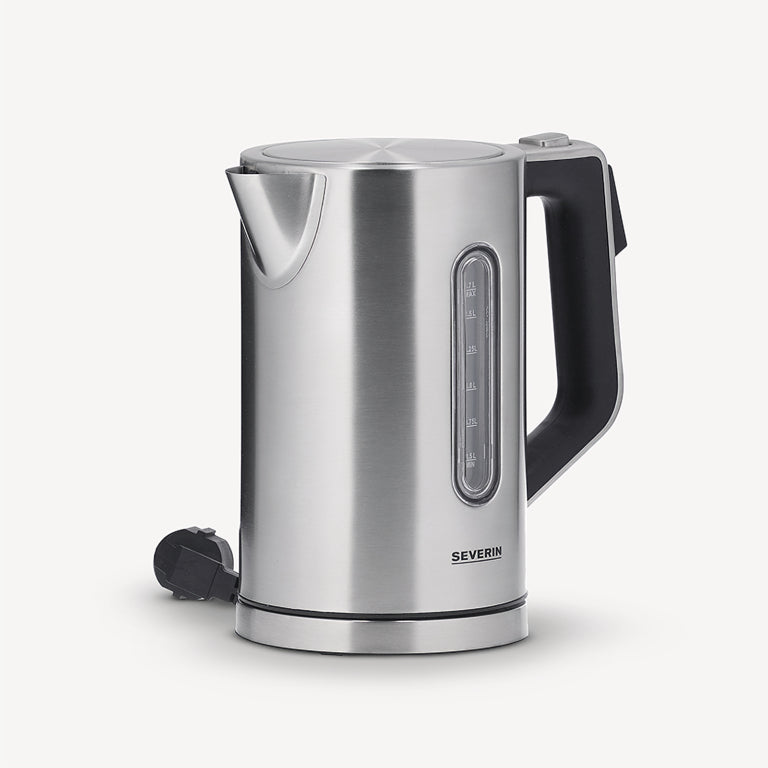 Severin Wasserkocher – 1,7 l, mit Temperaturwahl, Warmhaltefunktion, Edelstahl, Schwarz, WK 3418