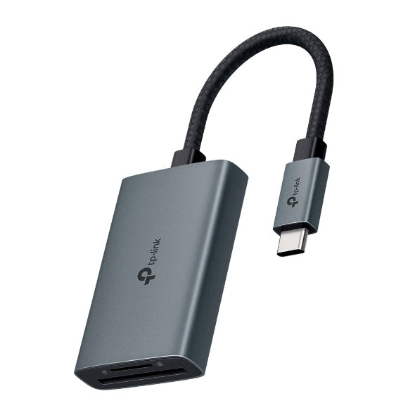 TP-Link UA440C Externer SD- & microSD-Kartenleser – USB-C (USB 3.2 Gen 1, 5 Gbit/s), Aluminium, Grau