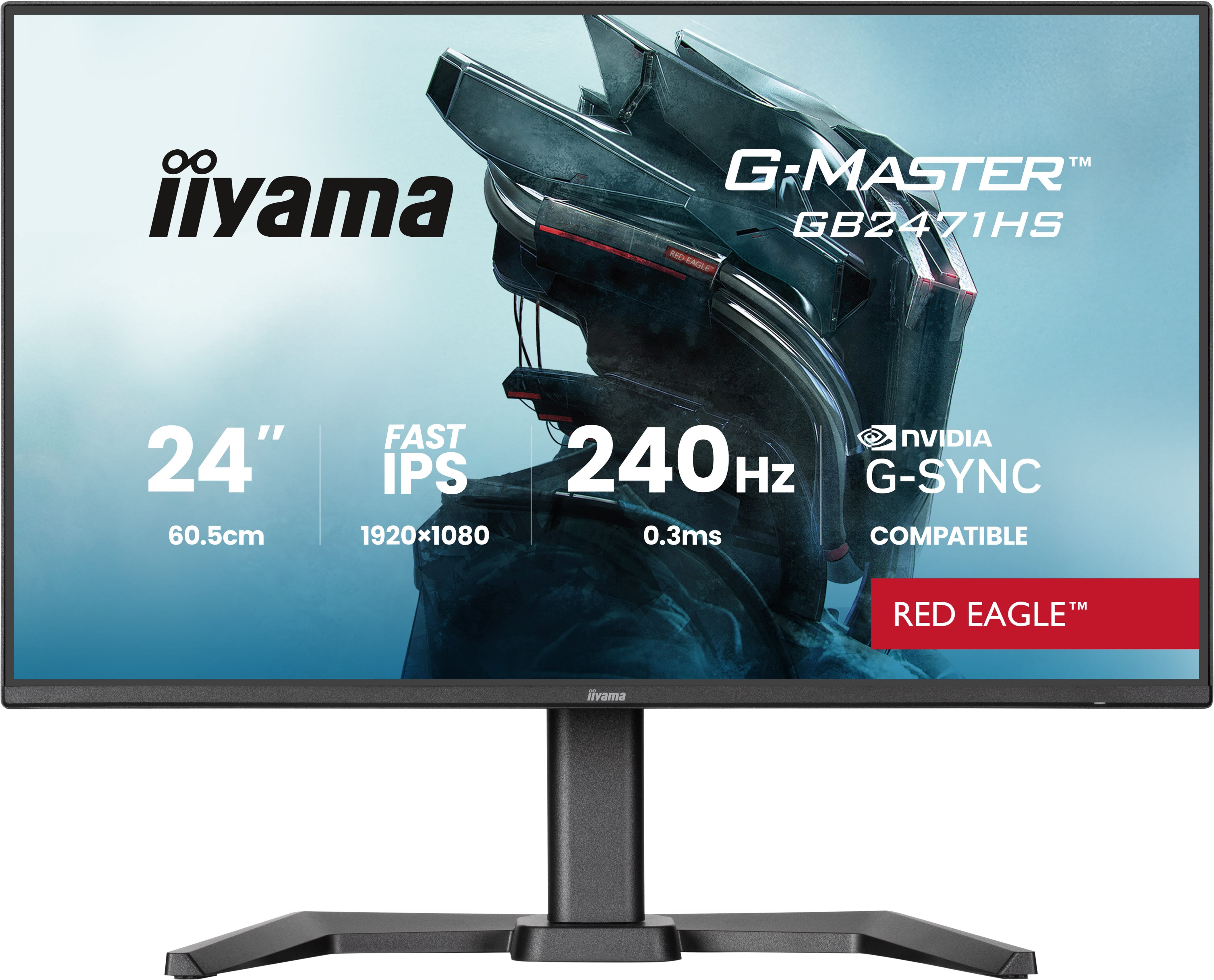 iiyama GB2471HS-B1 – Monitor, 24" 1920 × 1080 (Full HD), IPS, 180 Hz, 350 cd/m²