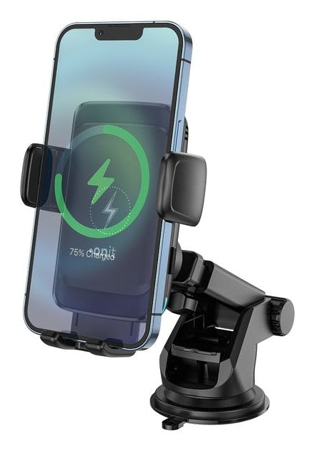 ONIT Smart – Kabellose Auto-Ladehalterung – Saugnapf, Armaturenbrett, USB-C, für Smartphones 60–90 mm – Schwa