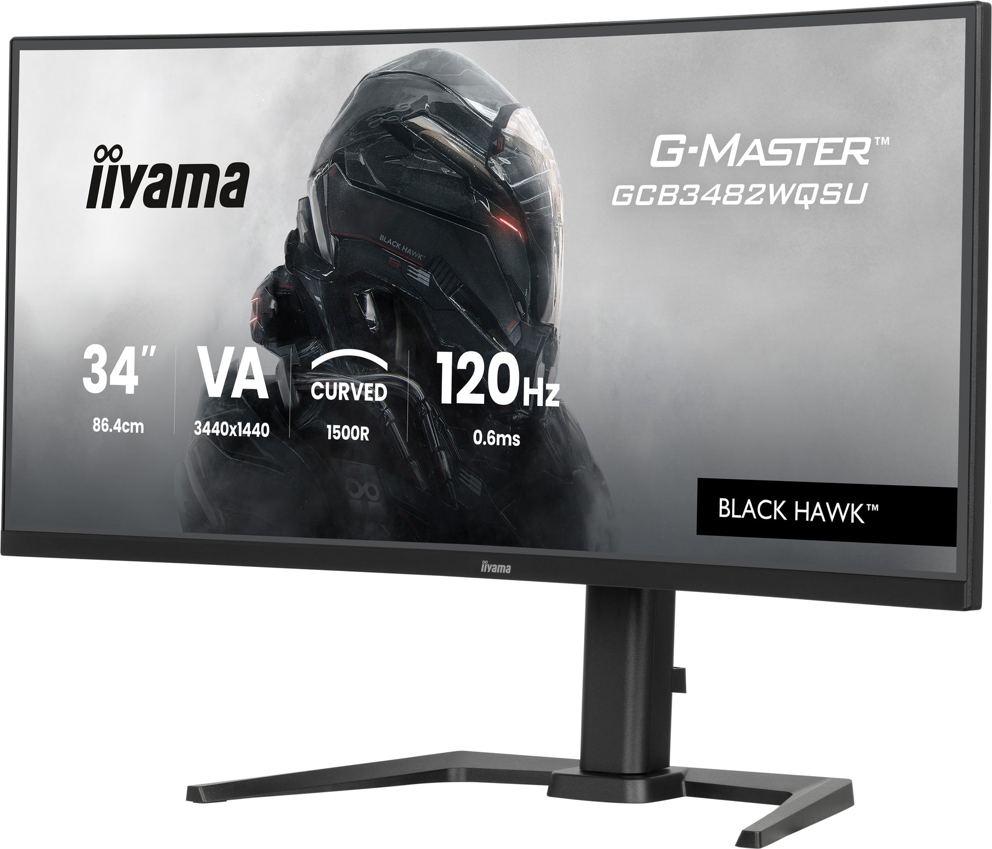 iiyama GCB3482WQSU-B1 – Monitor, 34" 3440 × 1440 (UWQHD), 21:9, 120 Hz, Gebogen (1500R)