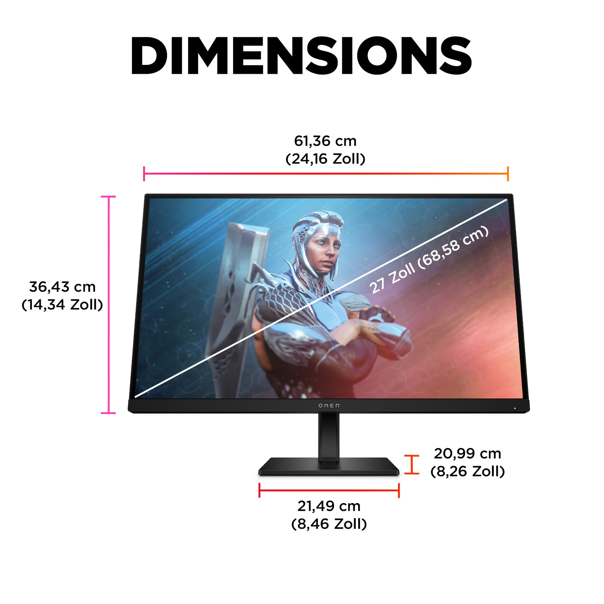 HP OMEN 27 – Monitor, 27" 1920 × 1080 (Full HD), 165 Hz
