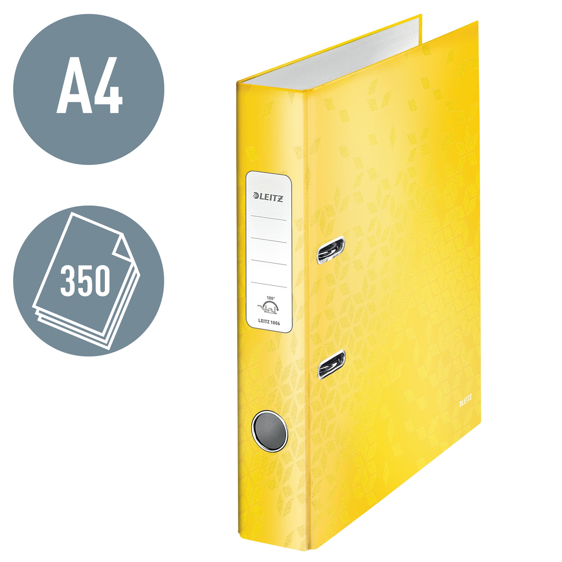 Leitz 180° WOW Hebelordner – für A4 – Rückenbreite 5,2 cm – Gelb