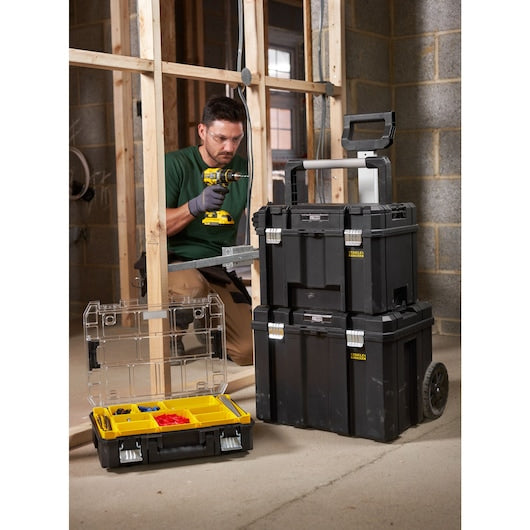 Stanley Werkzeugkasten FatMax TSTAK, 338 × 310 × 310 mm, 22,2 l, schwarz