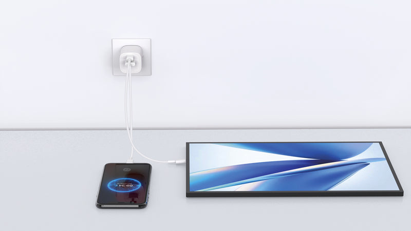 Steffen Steckdosenleiste, 1×T13, 1×USB‑A 15 W + 1×USB‑C PD bis 33 W, GaN, IP20 – weiss