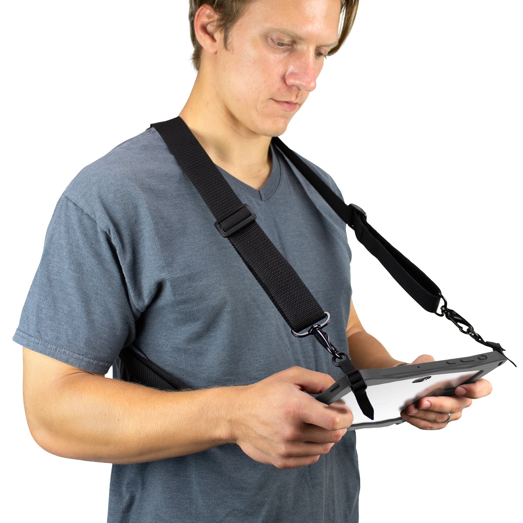 InfoCase Dreh-Handschlaufe für Samsung Galaxy Tab Active4 Pro Rugged Case – Schwarz