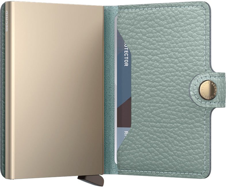 Secrid Kartenetui Miniwallet – RFID-Schutz, 10 Karten – 65×102×21 mm – Meergrün – Leder