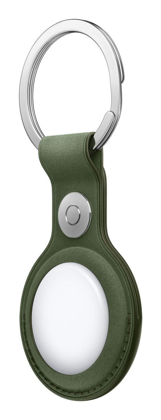 Apple AirTag-Schlüsselanhänger für AirTag – Mikro-Twill/Edelstahl, Moosgrün