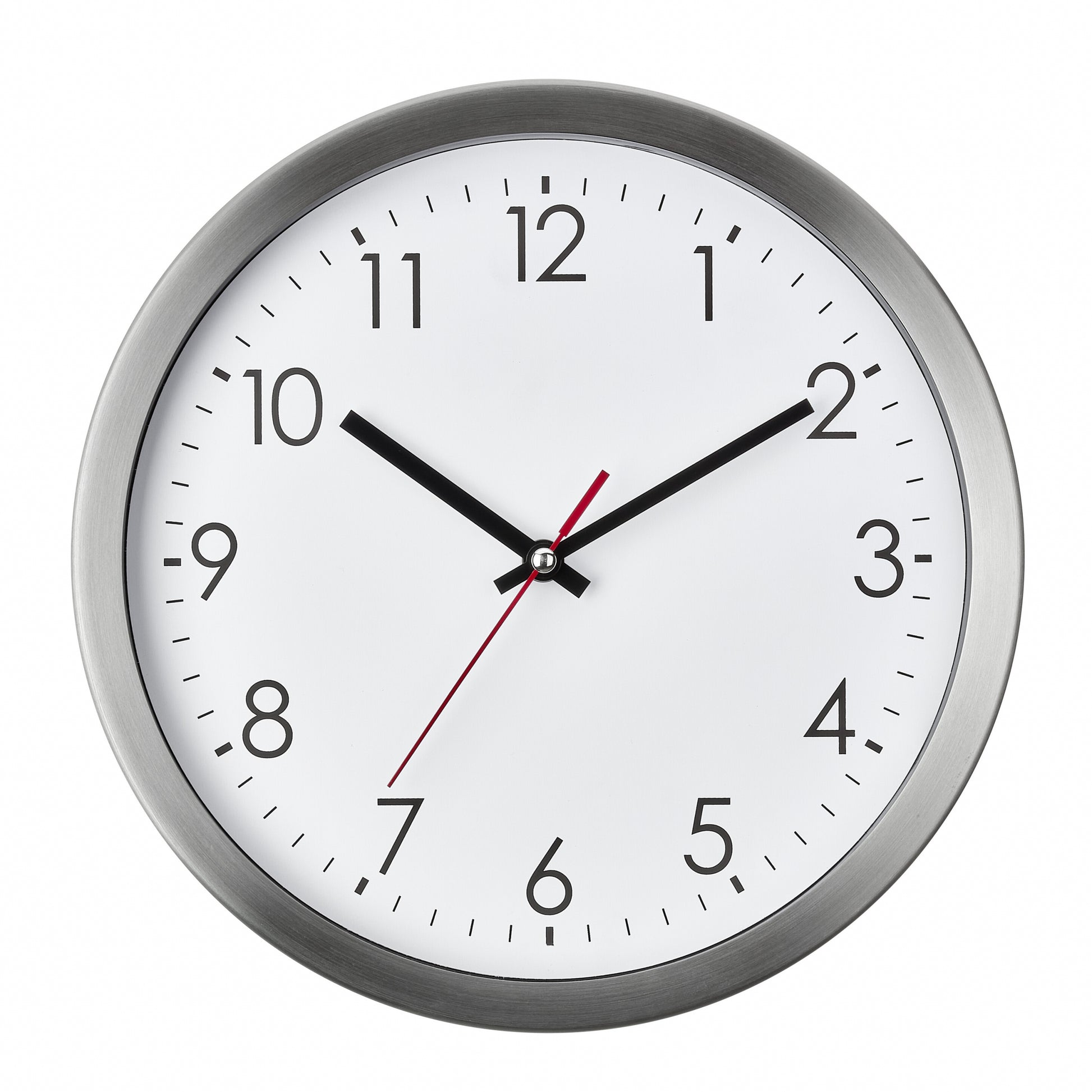 TFA-Dostmann TFA Dostmann Wanduhr – Analog, lautlos, Ø 30 cm, Silber, Edelstahl