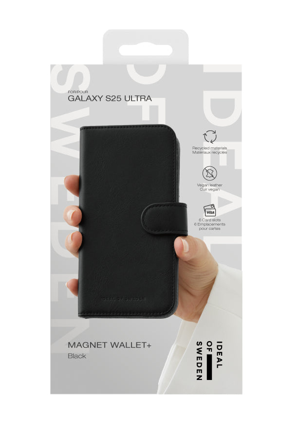 Ideal of Sweden – Booklet-Hülle – für Samsung Galaxy S25 Ultra – Schwarz – Kunstleder – Magnetverschluss