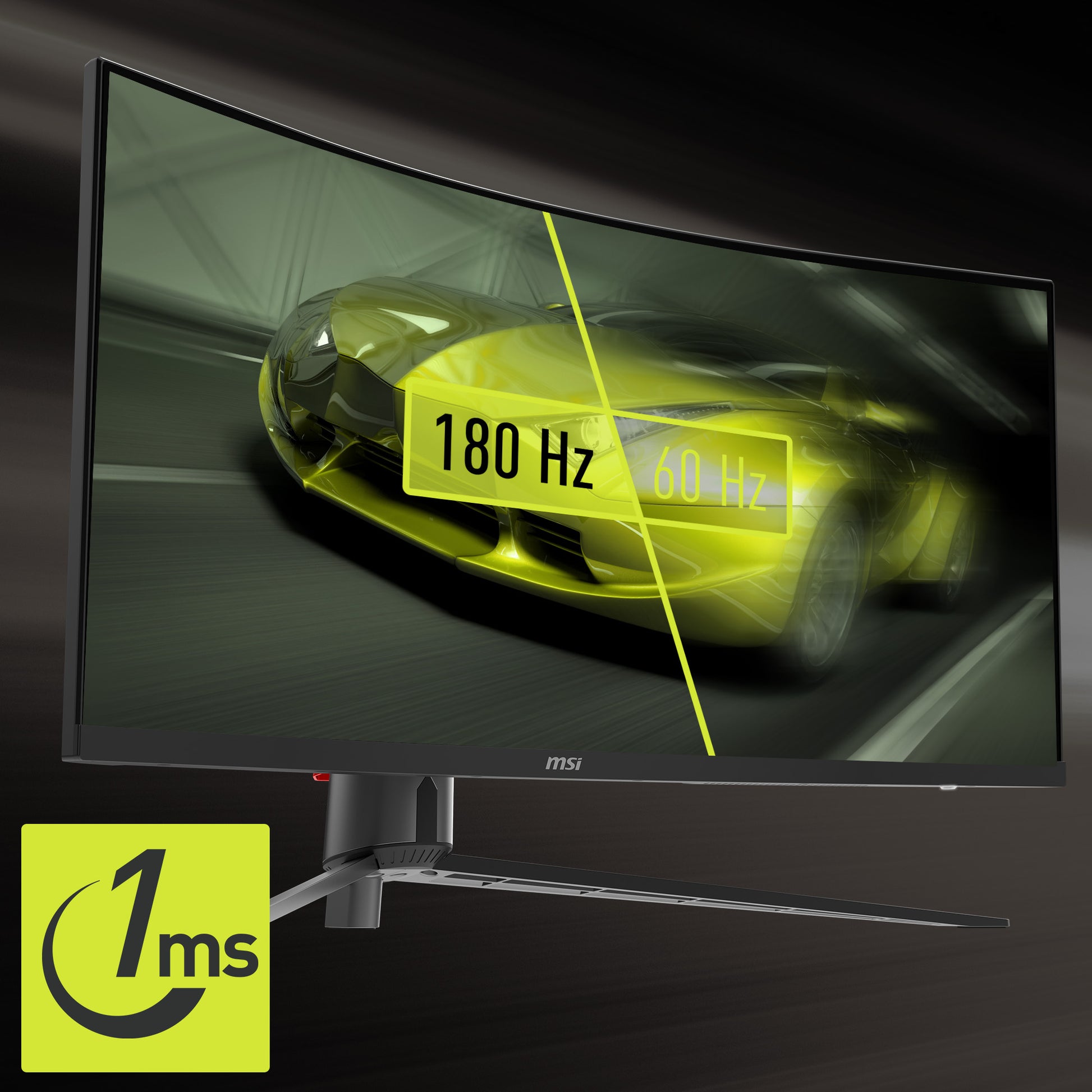MSI MAG 345CQRDE – Monitor, 34", 3440 × 1440, VA, 180 Hz, 300 cd/m², Gebogen, USB-C, VESA 100 × 100, Schwarz