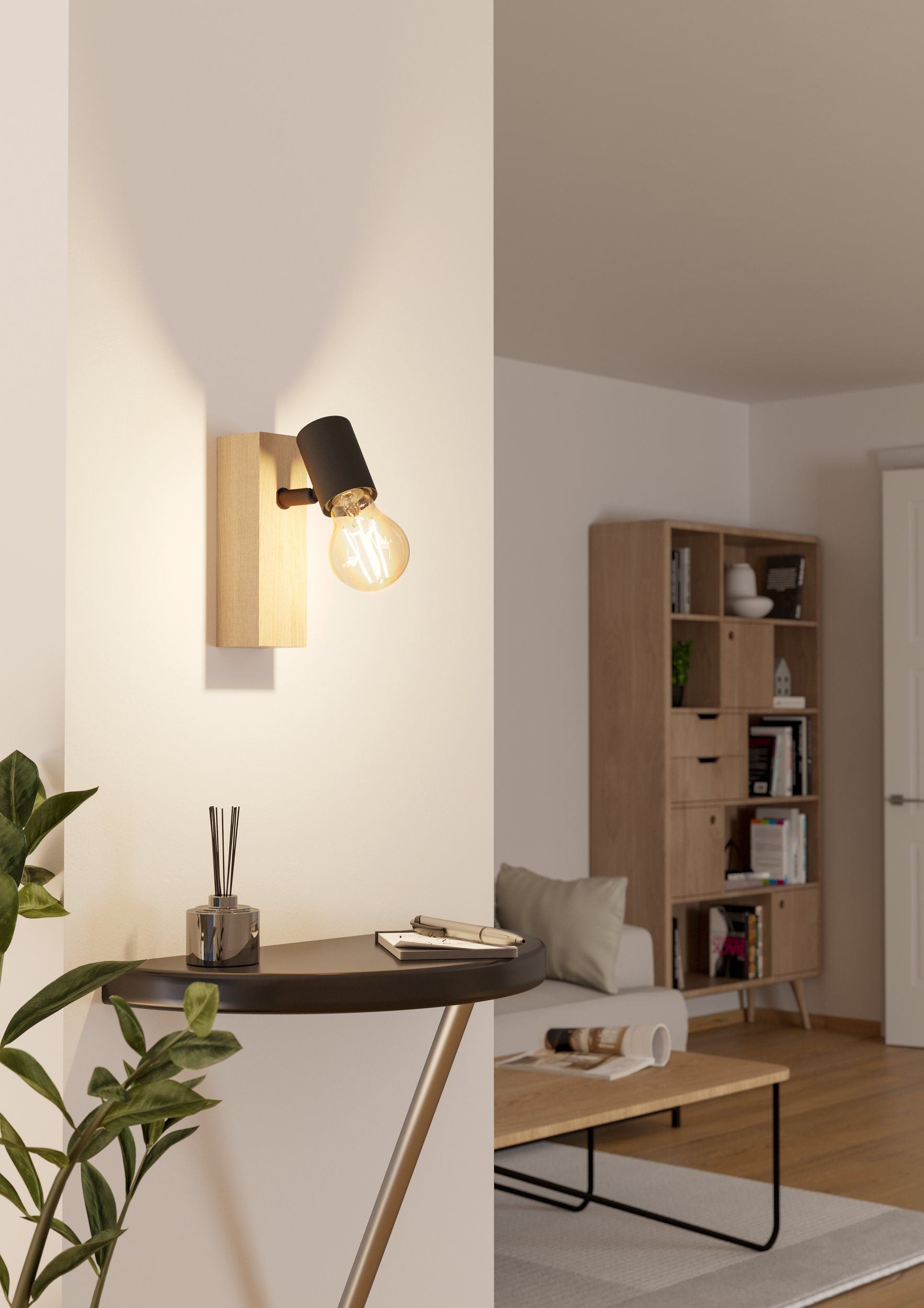 EGLO Deckenleuchte Townshend 3 – 5 × 16,5 cm, 10 W, dimmbar, schwarz/braun, exkl. E27
