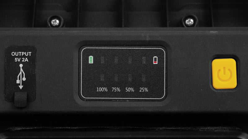 Steffen Arbeitsleuchte – 5000 lm, 6500 K, 18 V Akku, IP54, dimmbar – Schwarz