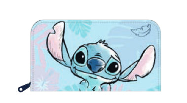 Undercover Portemonnaie – Lilo & Stitch, Cartoon-Muster, Reissverschluss, mit Münzfach – Blau, Polyester