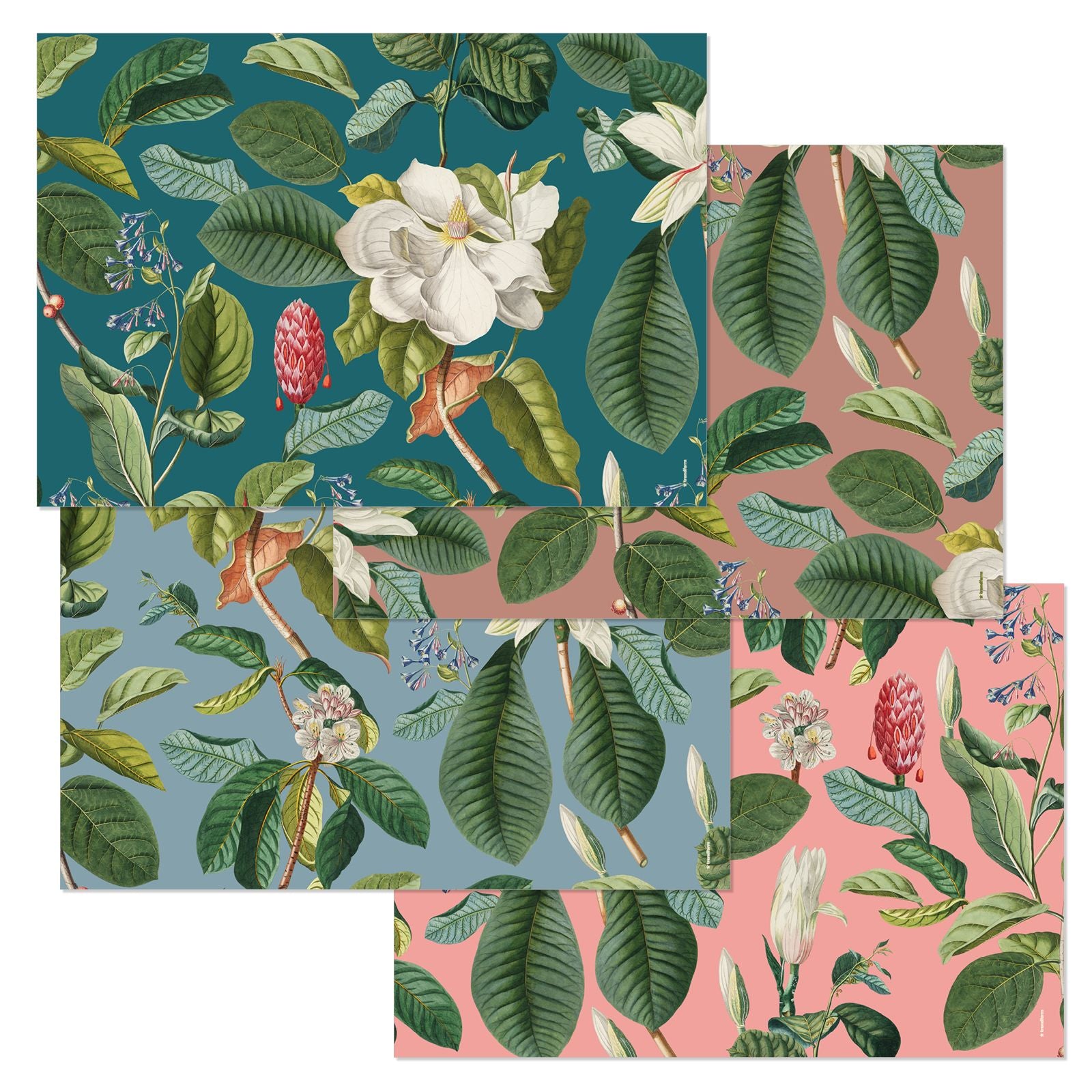Trendform Tischset Magnolia, Papier, Rechteckig – 42 × 29,7 cm, Mehrfarbig – FSC – 48 Stk.