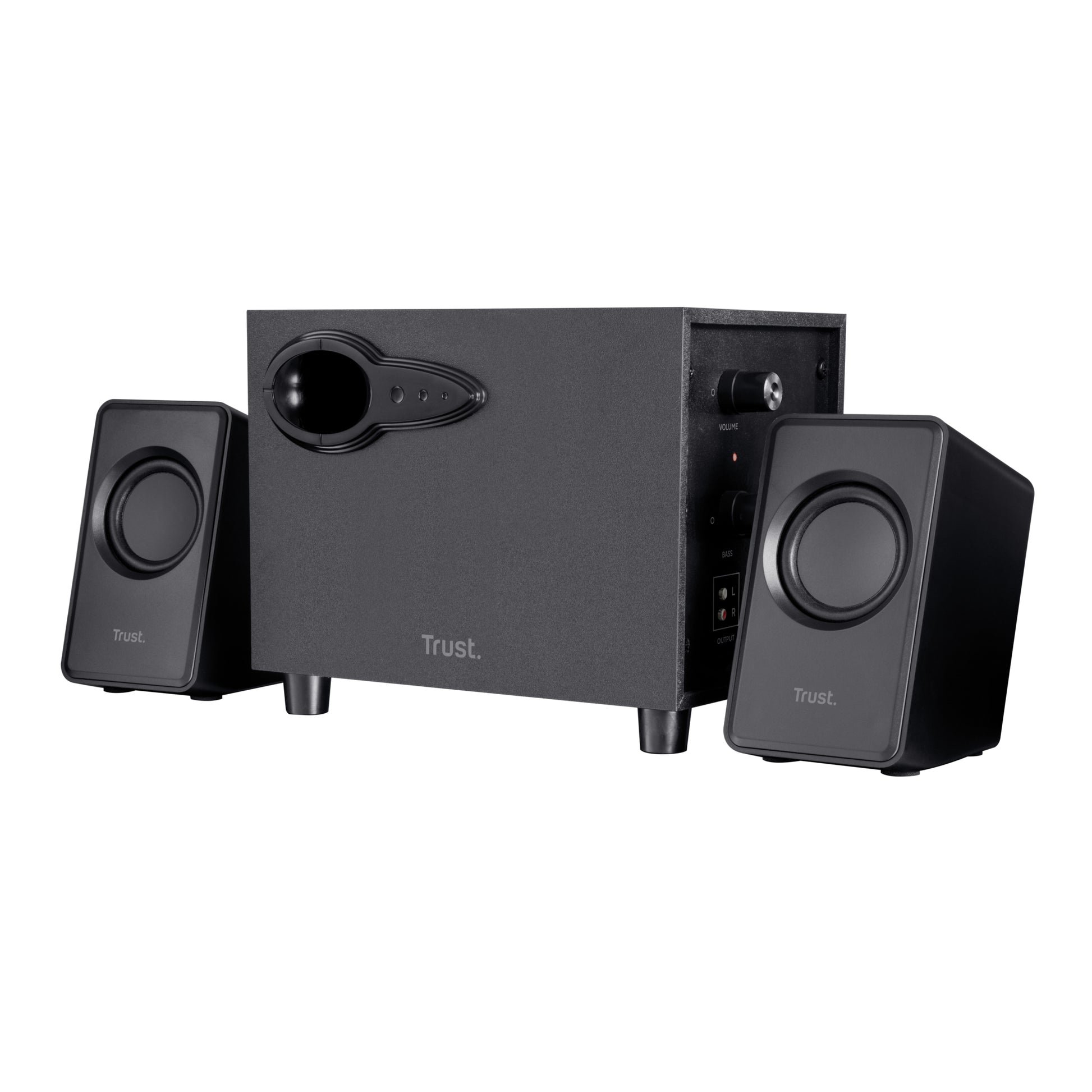 Trust Avora – PC-Lautsprecher-Set 2.1 – 9 W, mit aktivem Subwoofer, 3,5 mm Klinke, USB, Schwarz