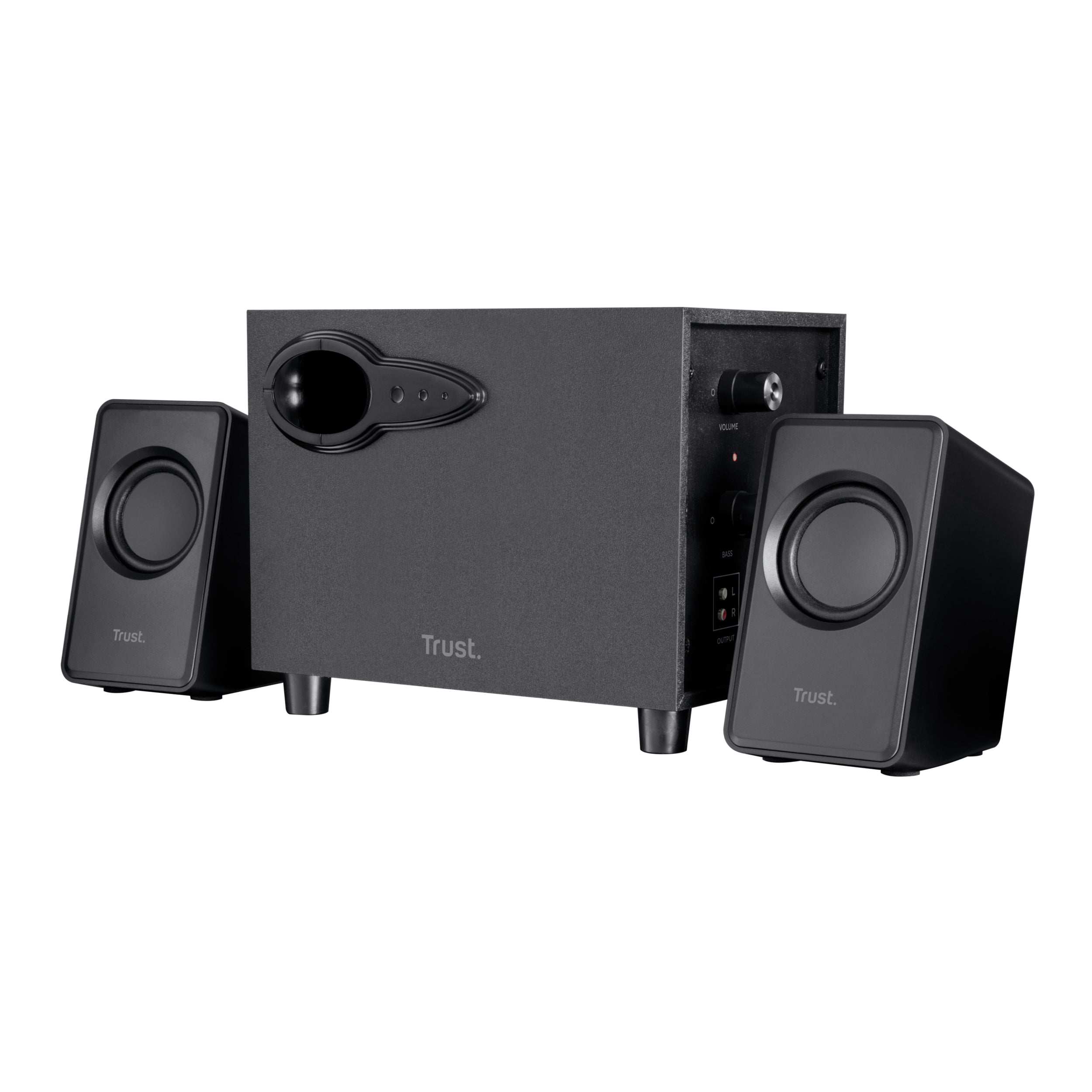 Trust Avora – PC-Lautsprecher-Set 2.1 – 9 W, mit aktivem Subwoofer, 3,5 mm Klinke, USB, Schwarz