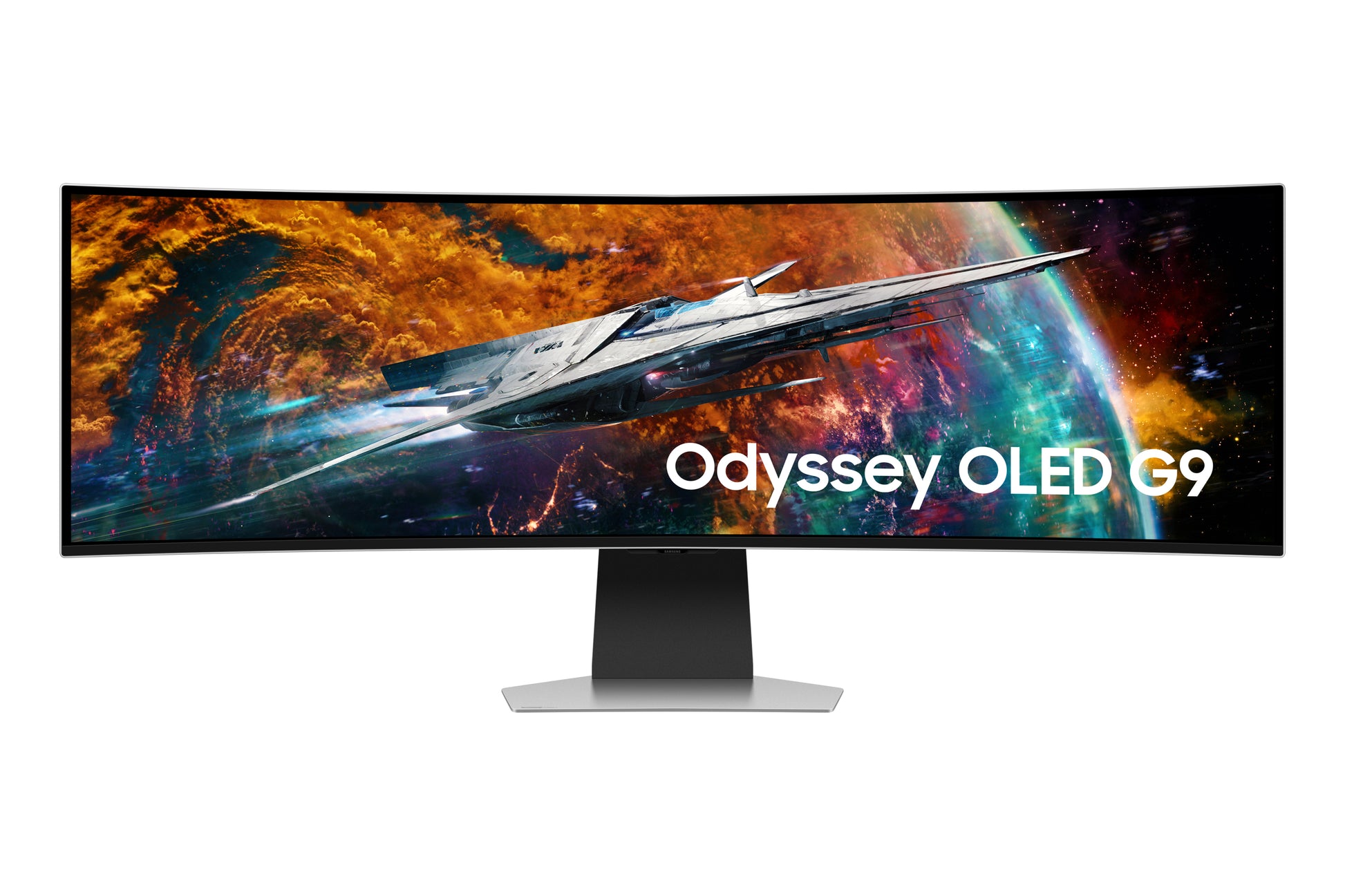 Samsung 54Suxen – Monitor, 49", 5120 × 1440 (5K), OLED, Silber