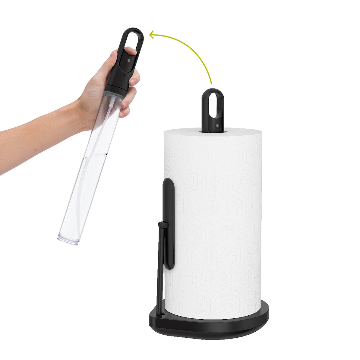 simplehuman Küchenrollenhalter Edelstahl, 20,6 × 18 × 38,1 cm, Schwarz