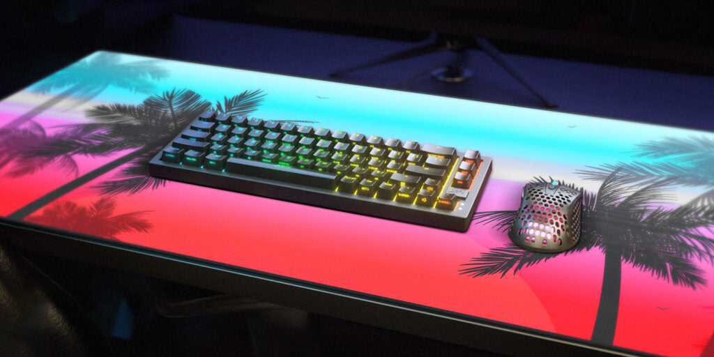 CHERRY XTRFY GP5 Miami XL – Gaming-Mauspad – 920 × 400 mm, Stoff, Gummi, Mehrfarbig (Blau)