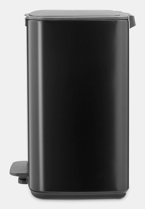 Brabantia Papierkorb – 12 l – Stahl, Schwarz matt – B × H × T 292 × 369 × 263 mm