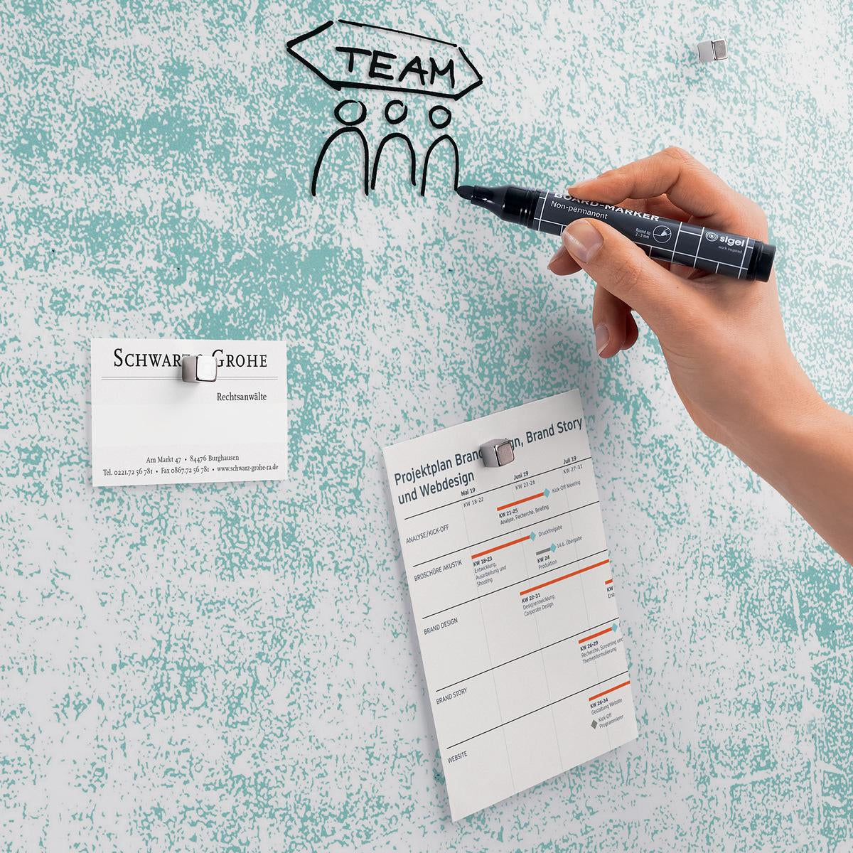 Sigel Whiteboard – 91 × 46 cm, Glas, magnetisch, Wandmontage
