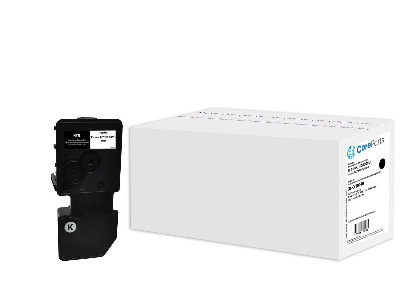 CoreParts TK-5230K Schwarz Toner – Kompatibel – 2'600 Seiten – für Kyocera M5521 cdn/M5521 cdw/P5021 cdn u. a.