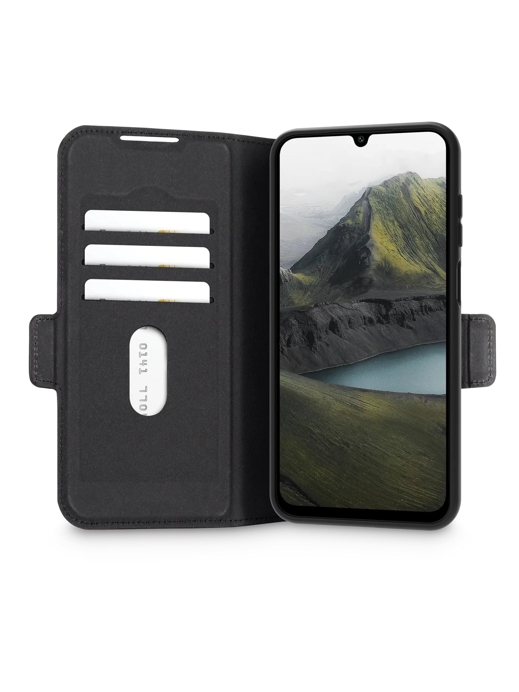dbramante1928 Oslo Pro Wallethülle – für Samsung Galaxy A25 5G, 3 Kartenfächer, Leder+Kunststoff, Schwarz
