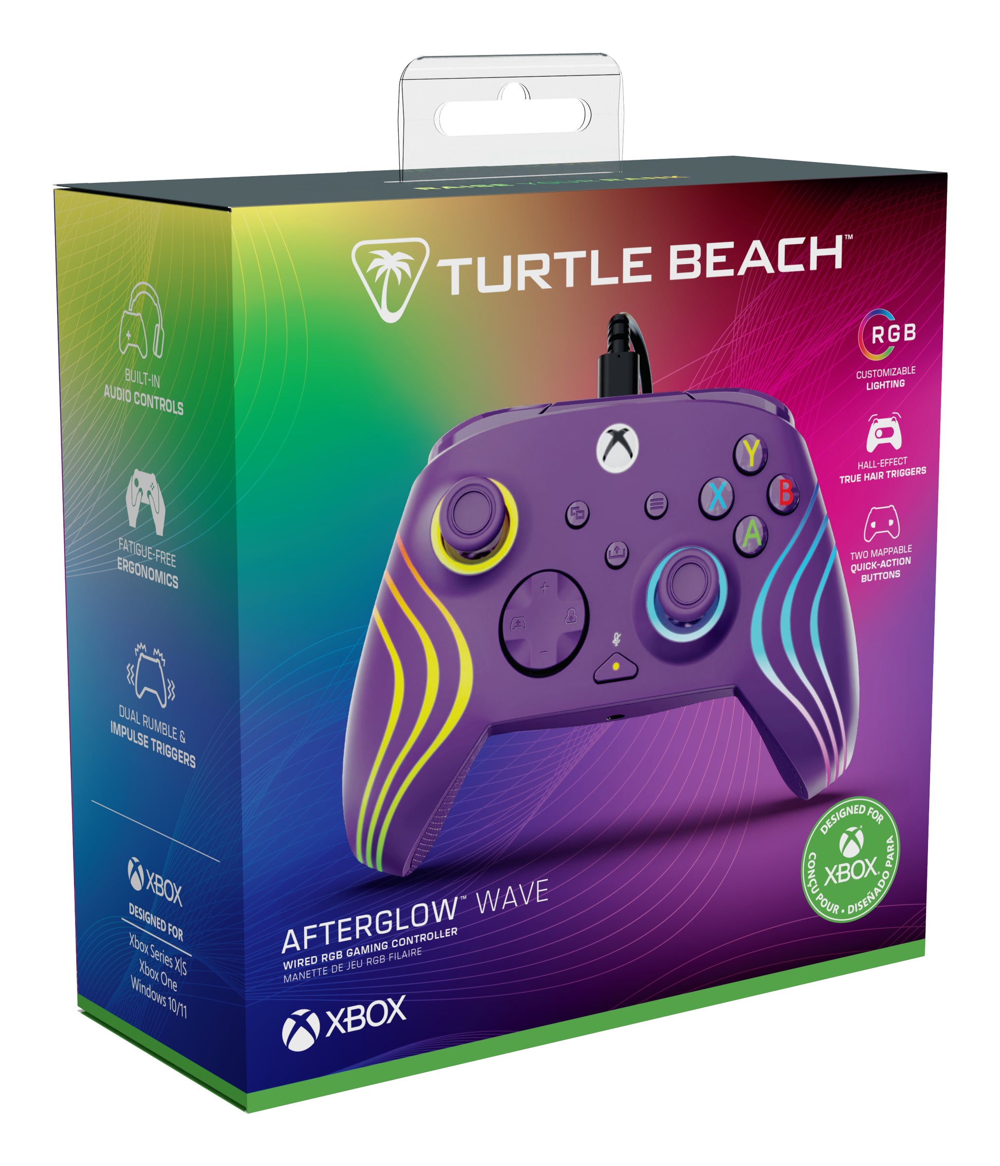 Turtle Beach Afterglow Wave – Gamepad – USB (kabelgebunden), RGB, für Xbox & PC, Violett
