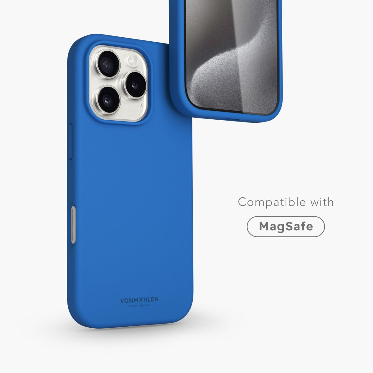 Vonmählen Backcover – für Apple iPhone 16 Pro – Eisblau – Silikon, MagSafe-kompatibel, schockresistent