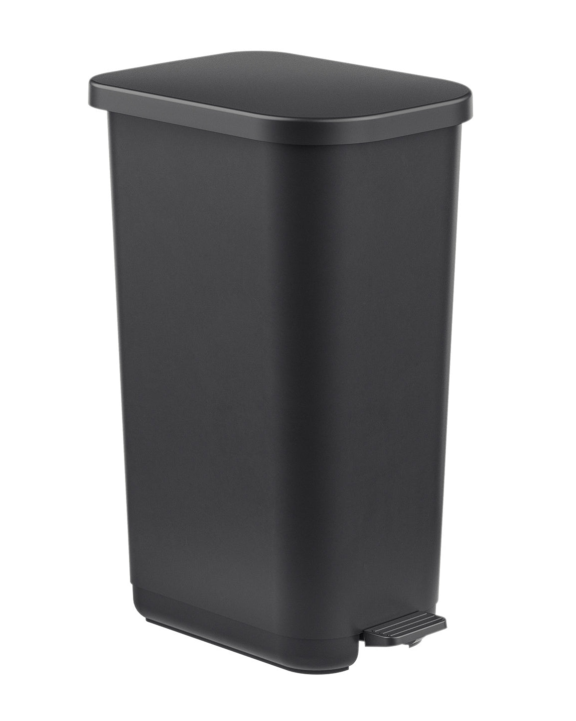 Rotho Treteimer ORBE – 55 l – Recycling-Kunststoff, rechteckig – schwarz – Anti-Rutsch-Basis