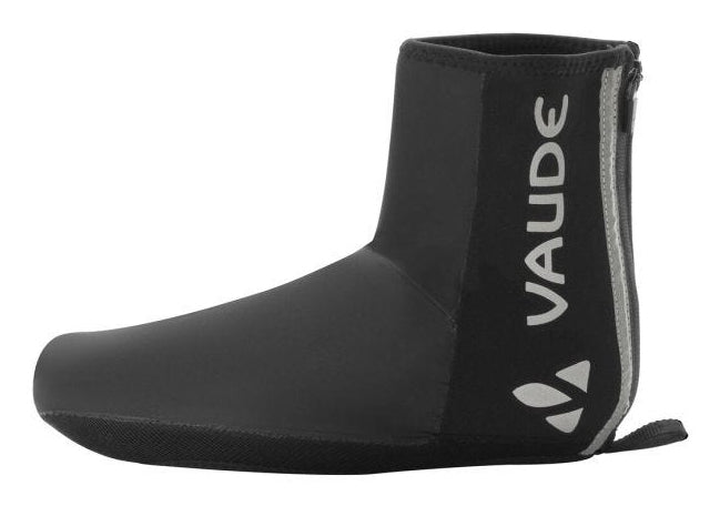 VAUDE Schuhüberzieher Posta – 44–46 – Polyamid, Schwarz, Wasserfest, Winddicht, Reflektierend, Reissverschluss