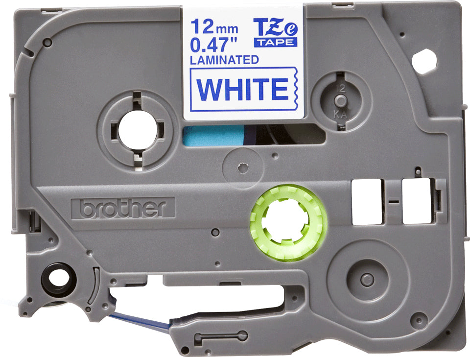 Brother Schriftband – 12 mm × 8 m, weiss, blau
