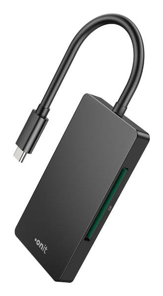 ONIT F01264 – Smartcard-Leser – USB 3.2 Gen 1 (Type-C), Schwarz, für Windows, Mac & mehr