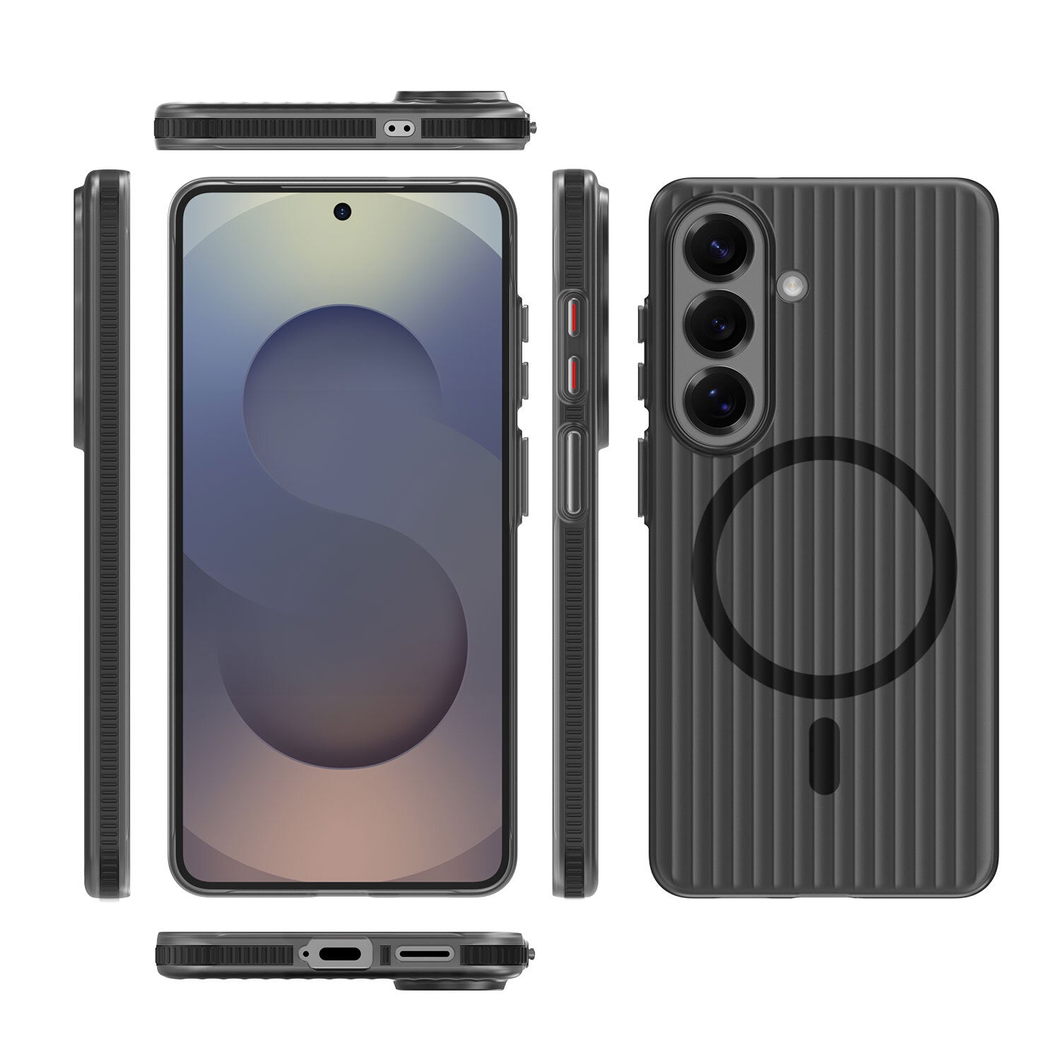 4smarts Backcover – für Samsung Galaxy S26+, MagSafe, PC, Schwarz, kabelloses Laden