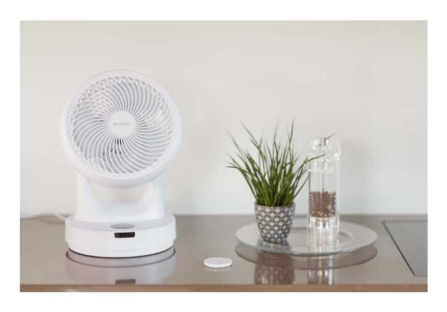 Ecofort Tischventilator ecoQ SilentAir Tavo – 25 cm, 8 Stufen, oszillierend, Fernbedienung, 30 W, 48 dB(A)