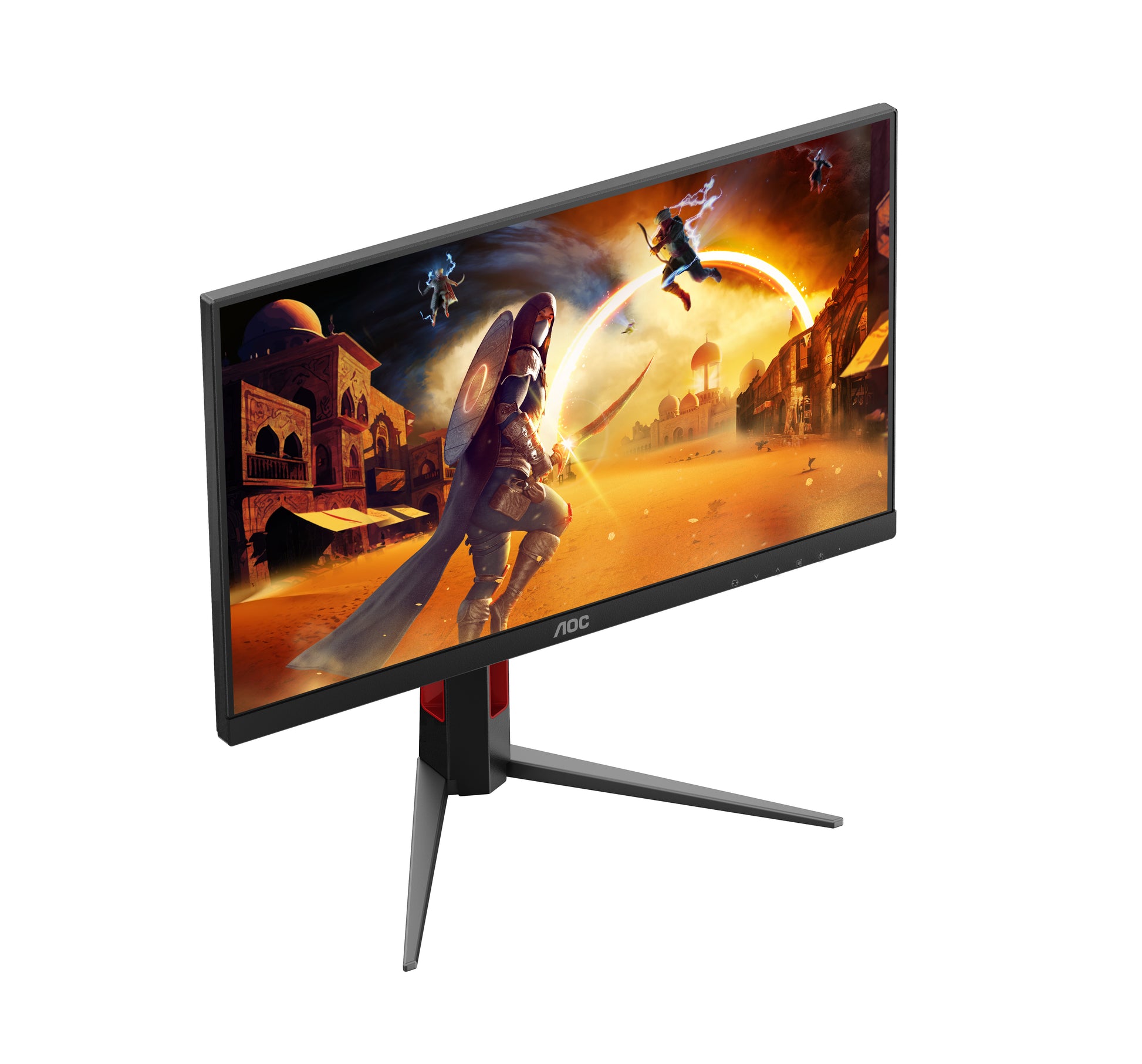 AOC 24G4HA – Monitor, 23,8", IPS, 200 Hz, Adaptive Sync, Lautsprecher, Höhenverstellbar, Rot